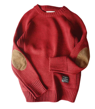 Winter Rundhalspullover mit Patches für Jungen