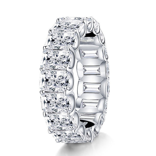 Sterling Silver Ring with High Carbon Diamond Simulant