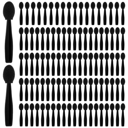 Eyeshadow Applicators 100PCS Disposable Eyeshadow Brush Set Dual Sides Eye Shadow Brushes Mini Portable Travel Eye Shadow Applicator Sticks Multipurpose Eye Makeup Brushes with Sponge Tip for Women