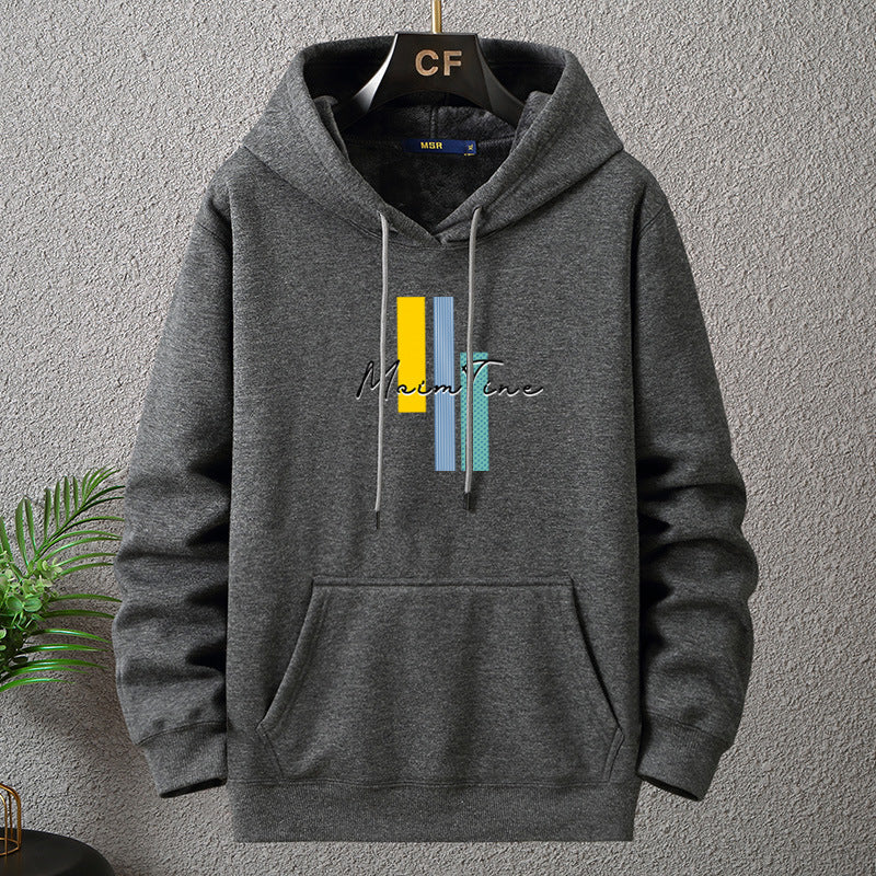 Herren Fleece-Kapuzenpullover in Blau, Übergröße (12XL)
