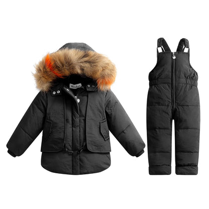 Tumaron Toddler Kid Snowsuit Girl Snow Pant And Jacket Bib Winter Boys Clothes Baby Coat