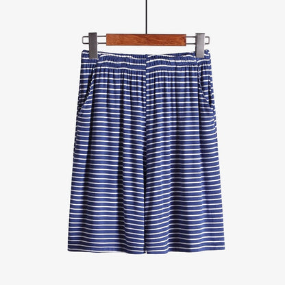 Plus Size Striped Loose Fitting Loungewear Shorts