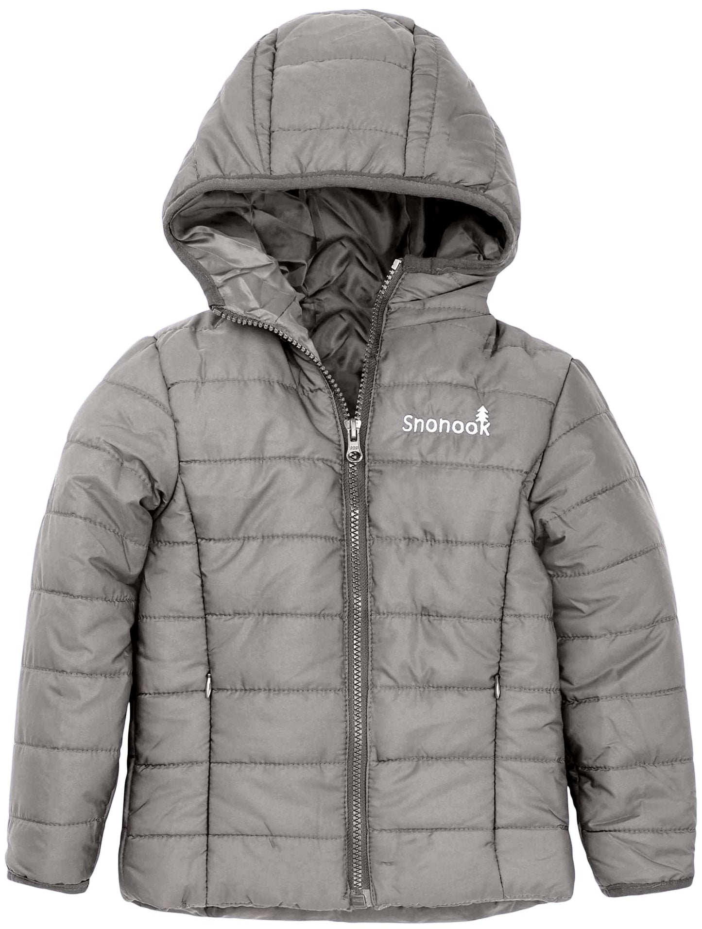 Snonook Toddler Winter Jacket– Insulated Water-Resistant Girls Fall Jacket & Boys Fall Jacket - Girls Outerwear Jackets & Coats Charcoal XXS