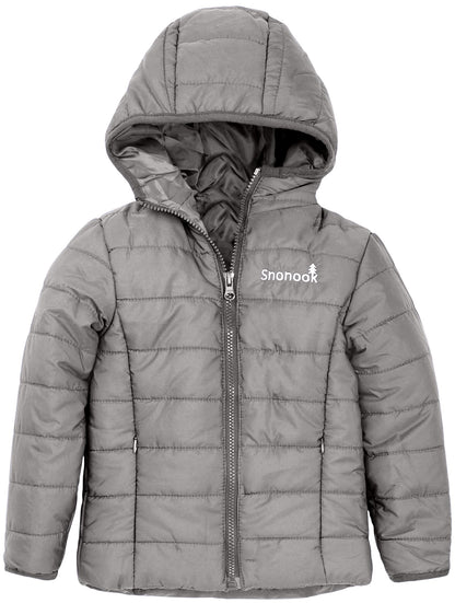 Snonook Toddler Winter Jacket– Insulated Water-Resistant Girls Fall Jacket & Boys Fall Jacket - Girls Outerwear Jackets & Coats Charcoal XXS
