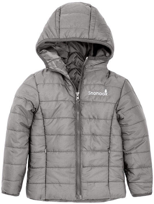 Snonook Toddler Winter Jacket– Insulated Water-Resistant Girls Fall Jacket & Boys Fall Jacket - Girls Outerwear Jackets & Coats Charcoal XXS